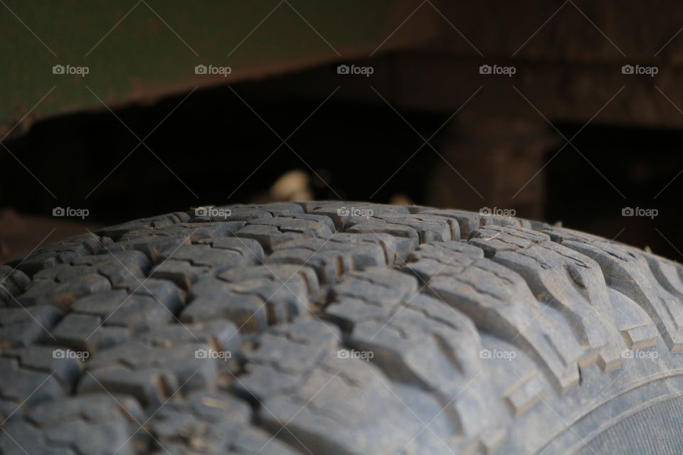 Focus on profile of a Jeep tire!