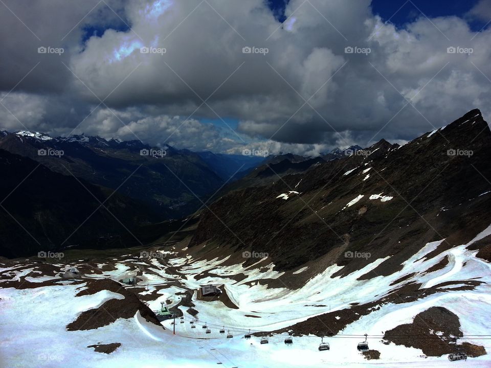 Storm clouds over mountain
