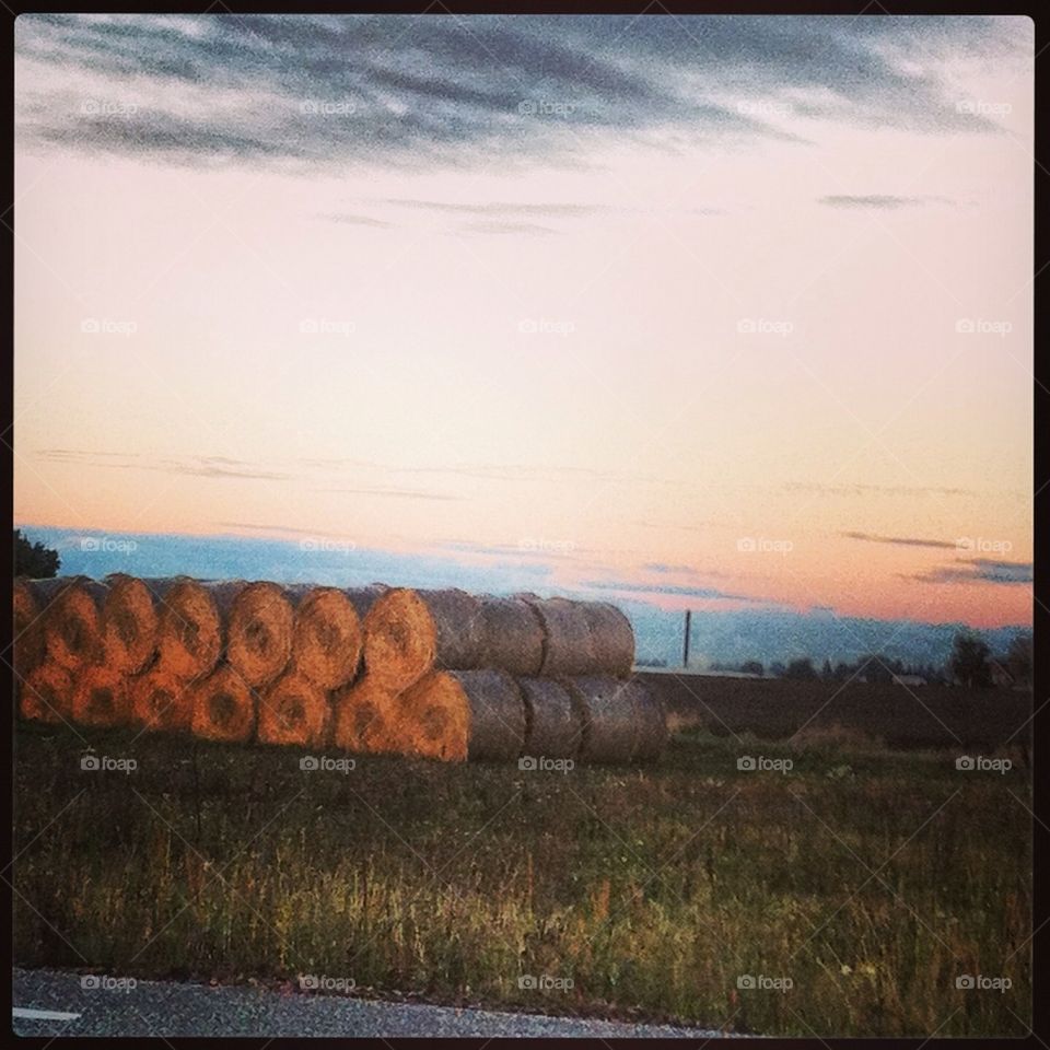 Fall haystacks