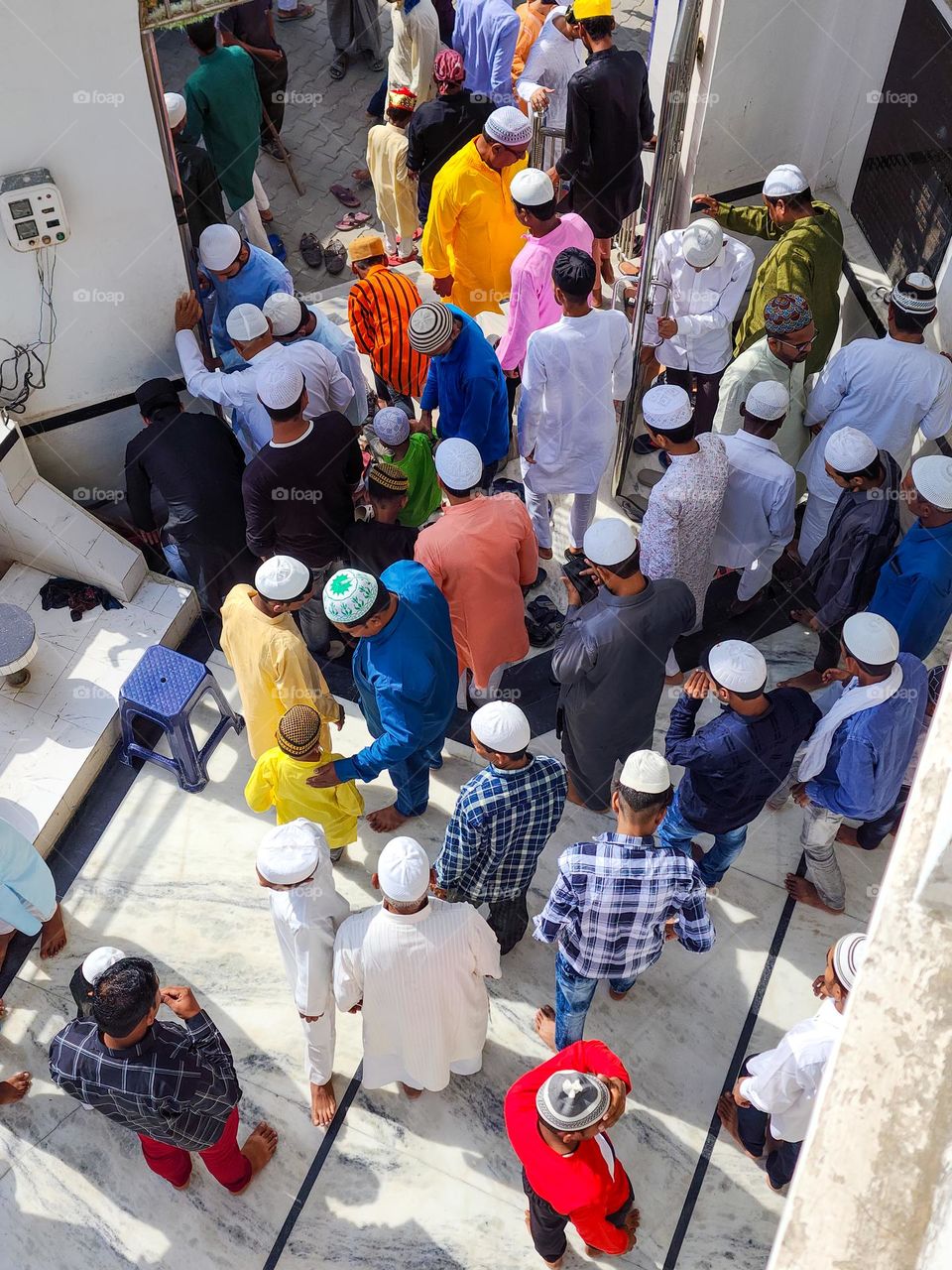 People's leaving mosque