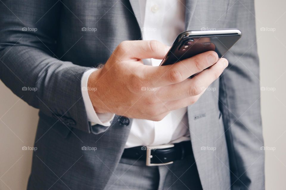 Businessman on his phone