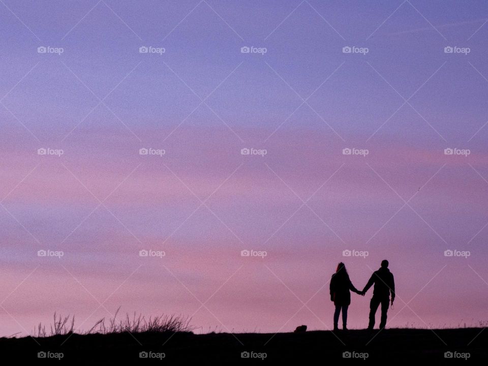 A couple and sunset