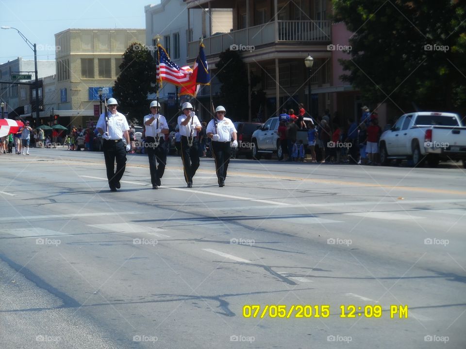 Graham honor guard 💂. These officers marched in the annual fourth of July parade in Graham Texas