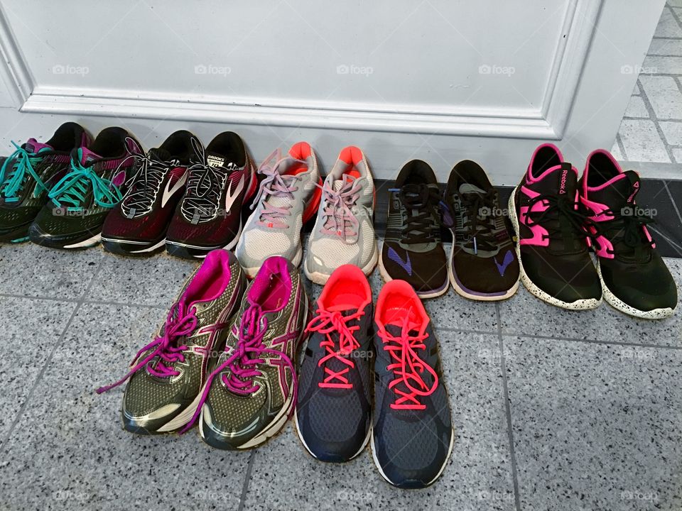 Tennis shoe collection.