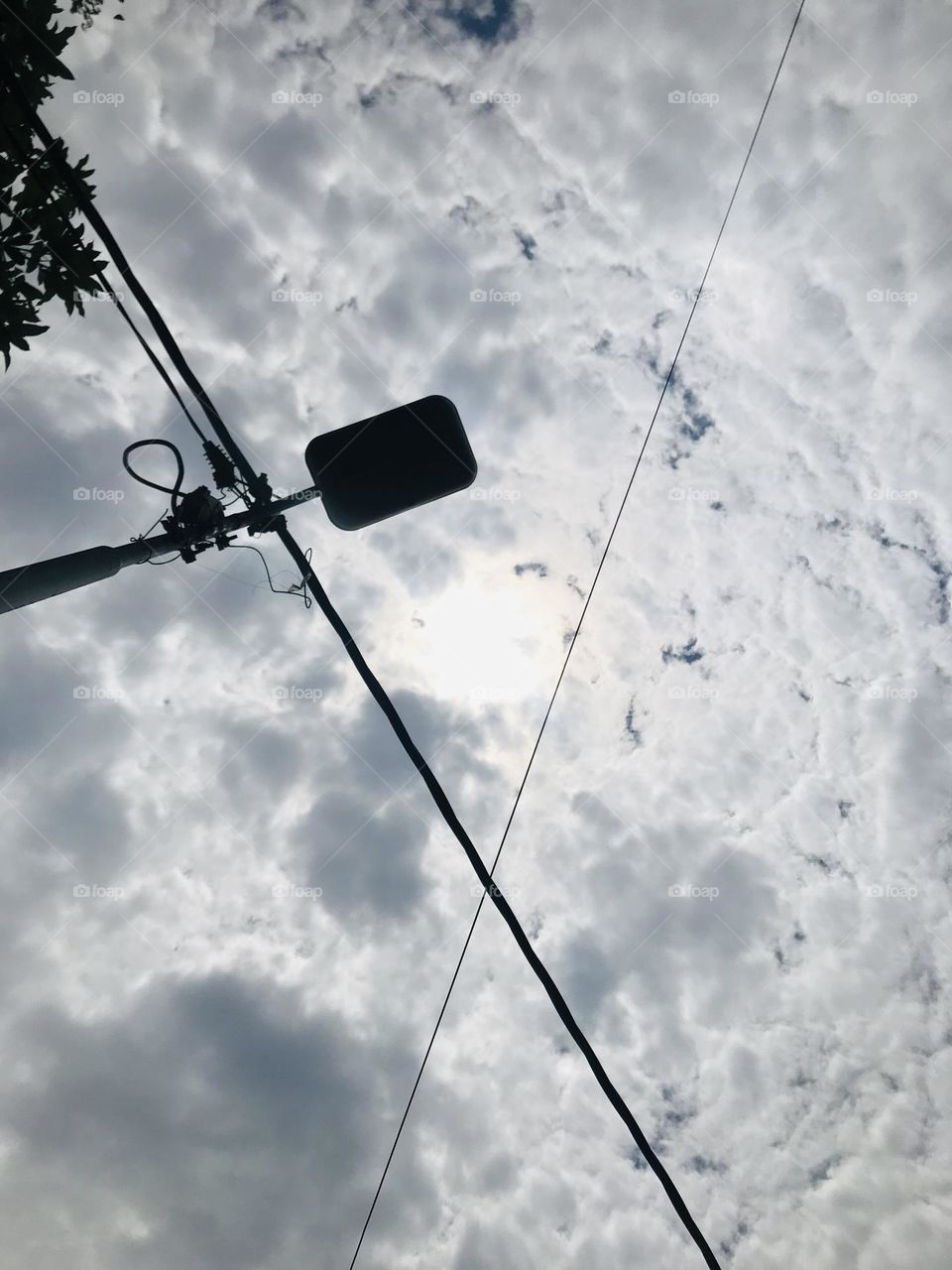 street lights and bright clouds