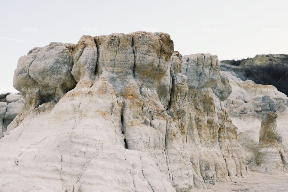 Natural chalky canyons, frozen in the winter. 