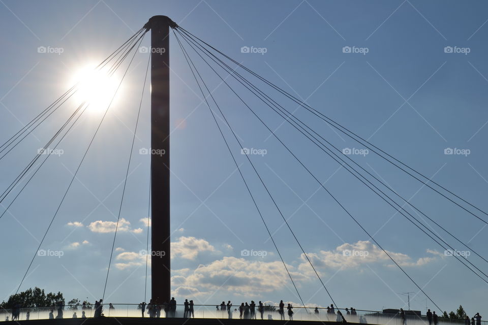 Sun over bridge