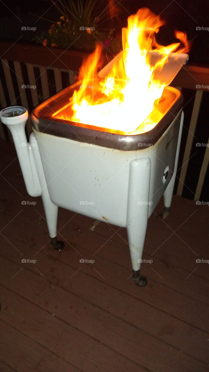 antique maytag washing machine fire pit
