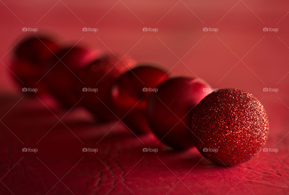 Red Christmas baubles