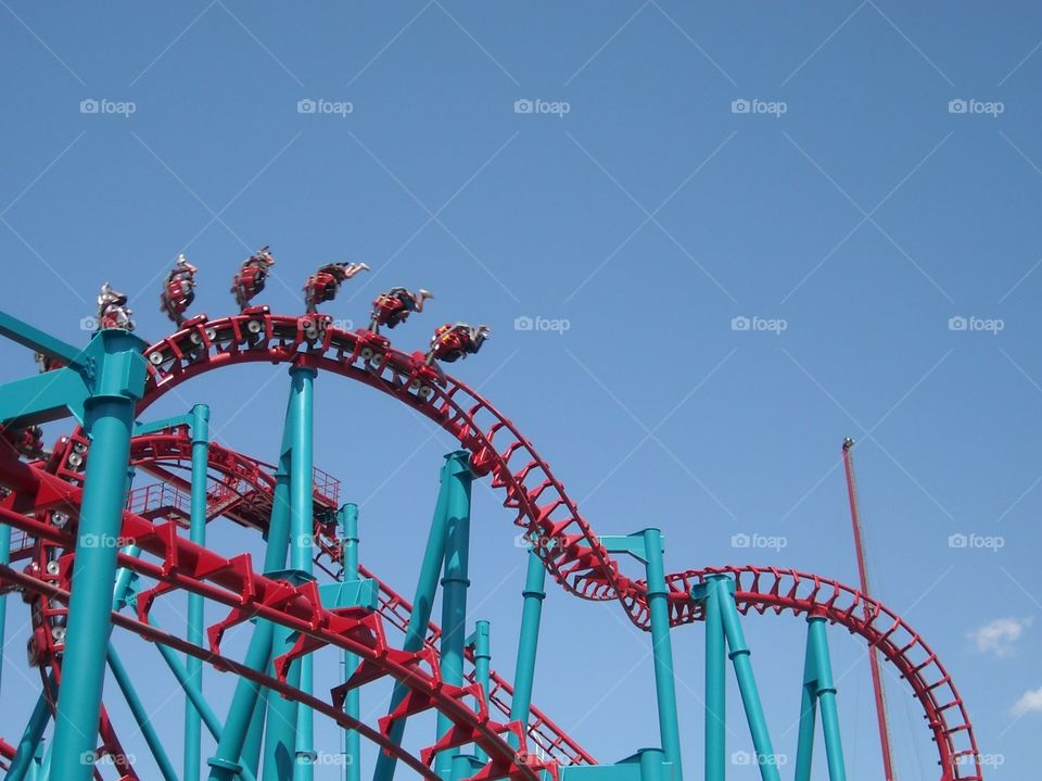Summer fun on a Roller coaster 