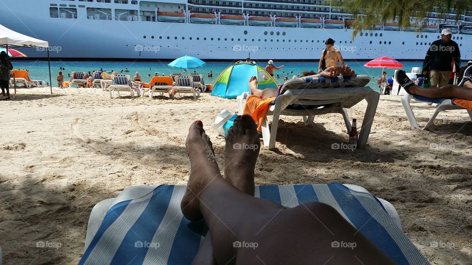 Chilling  on the beach at Grand Turks.