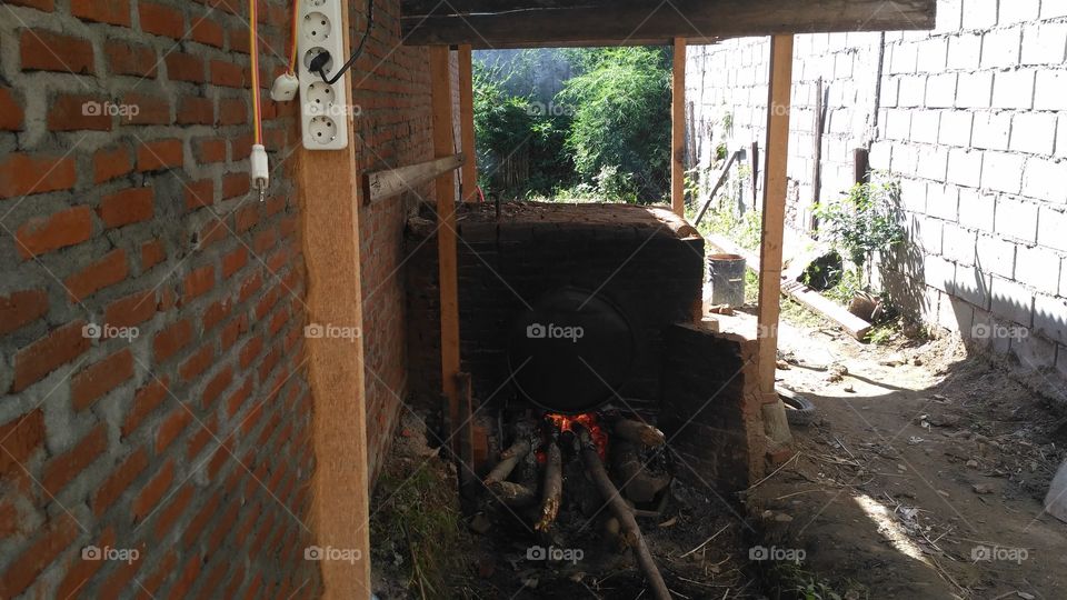 Steam burner in the sauna