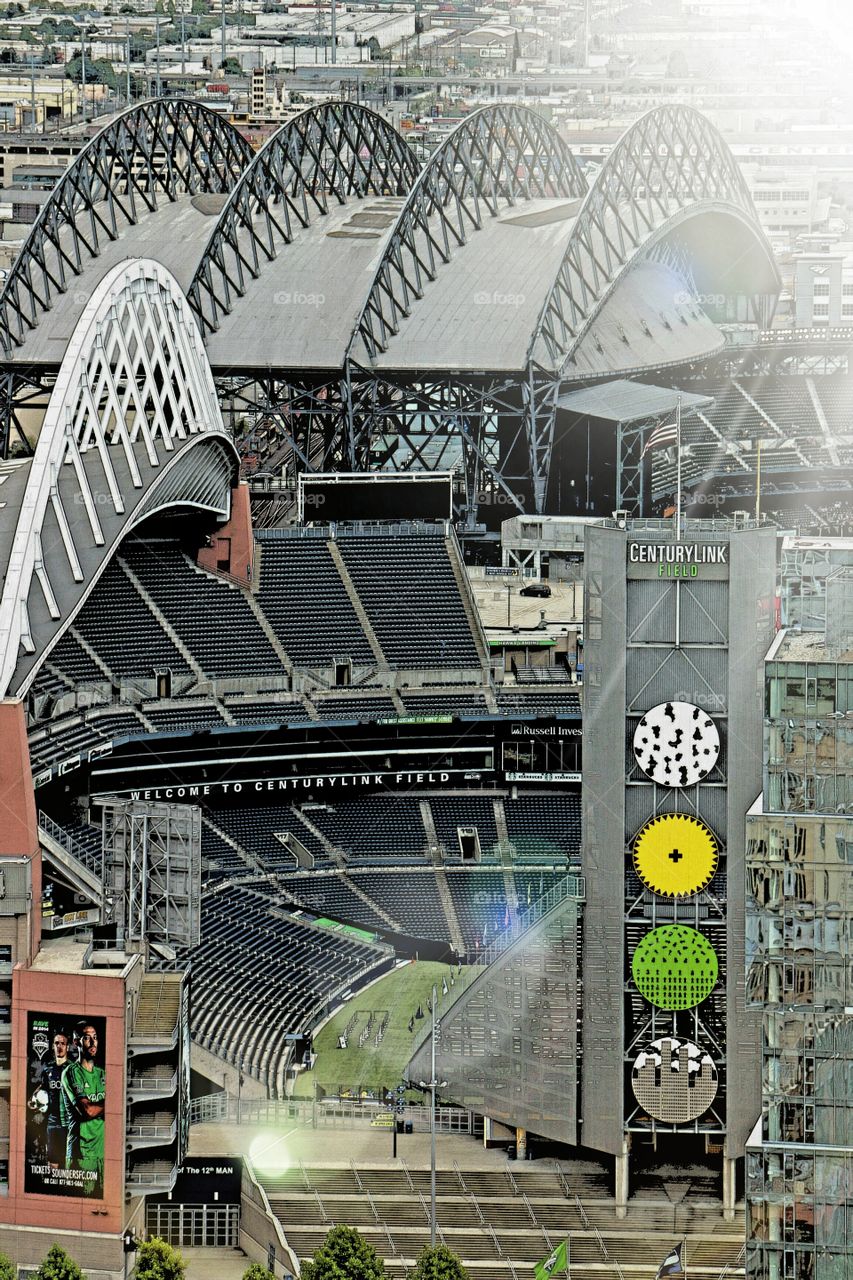 Century Link Field Sun Glare. Century Link Field and Safeco Field in beautiful Seattle, Washington