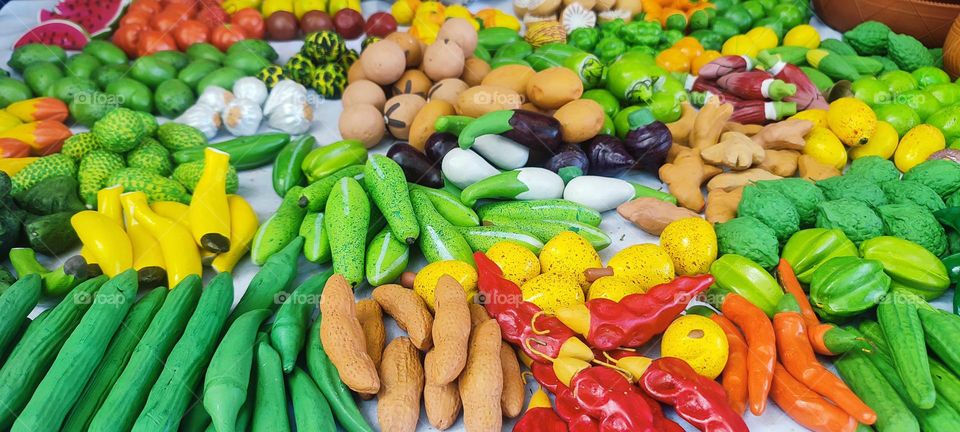 Artificial vegetables, located at Indian festive season
