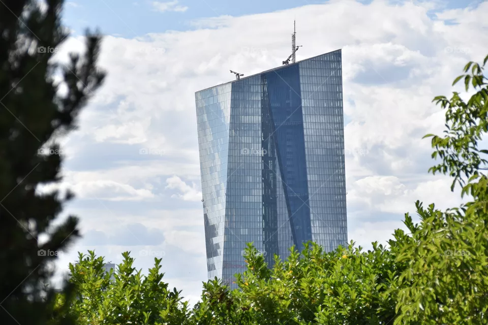 European Central Bank Building in Frankfurt 