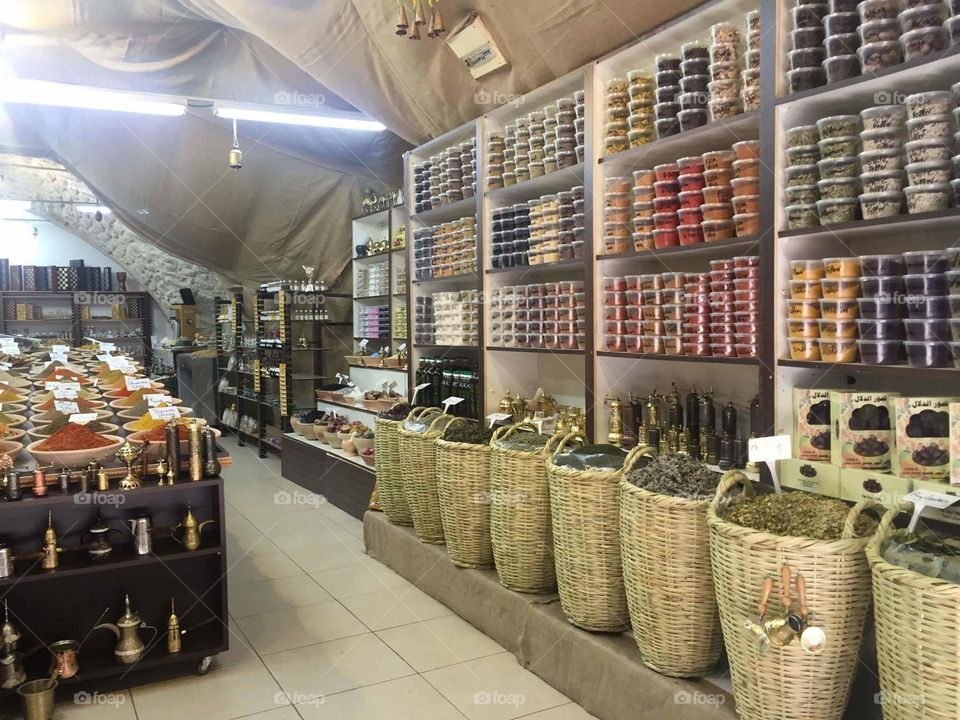kryddor i butik i Betlehem