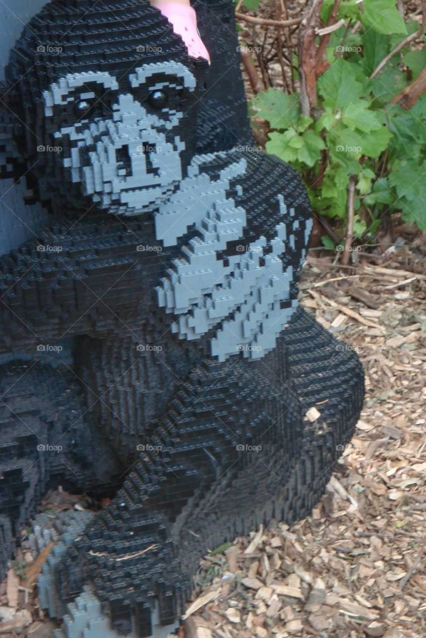 Gorilla made of legos at the Bronx Zoo