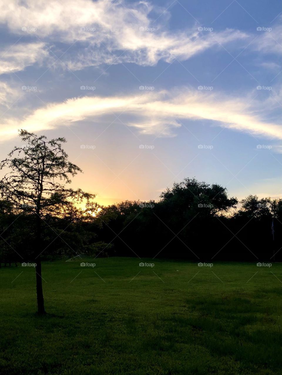 Beautiful cloud rainbow at sunset over the yard, after finally getting some rain here in Texas 🙏🏻