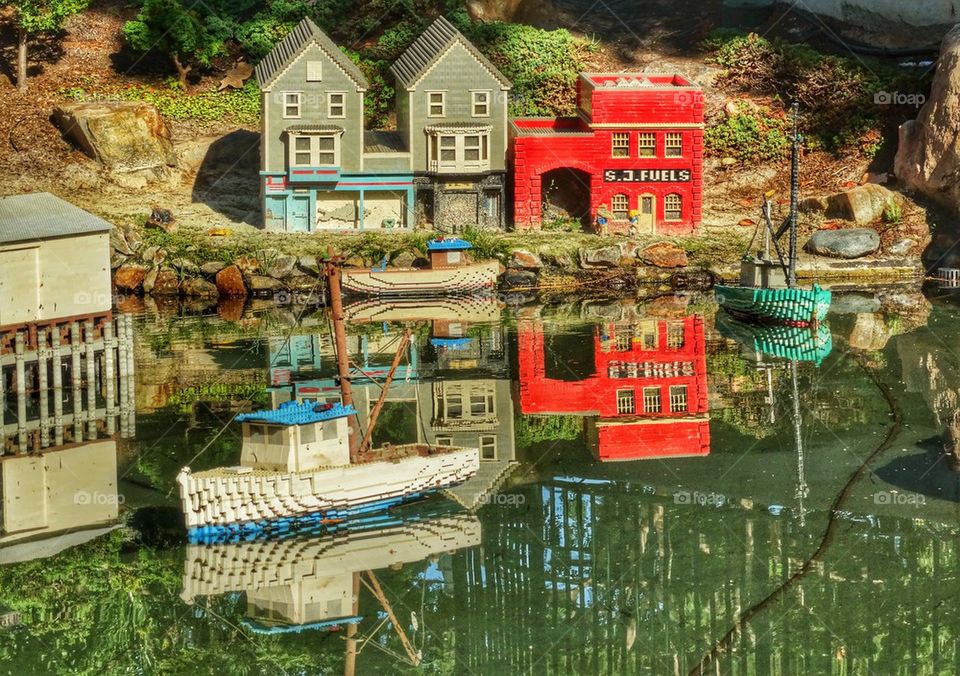 Seaside Lego Diorama. Harbor Scene