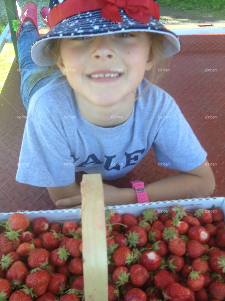First strawberry harvest. Jam