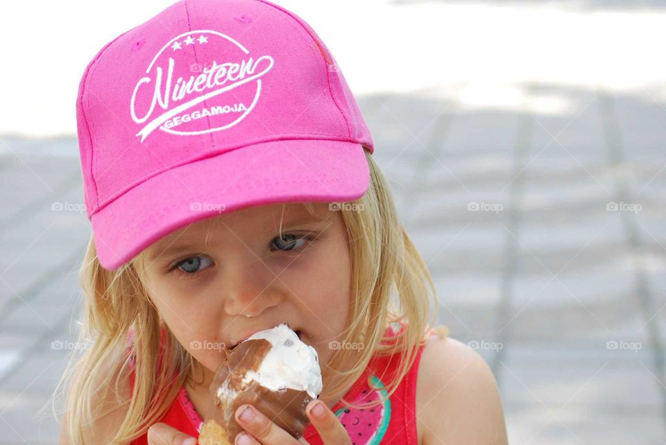 Girl eating ice cream