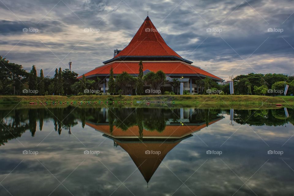 cloudy reflection.