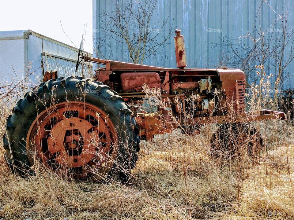 old abandoned tractor