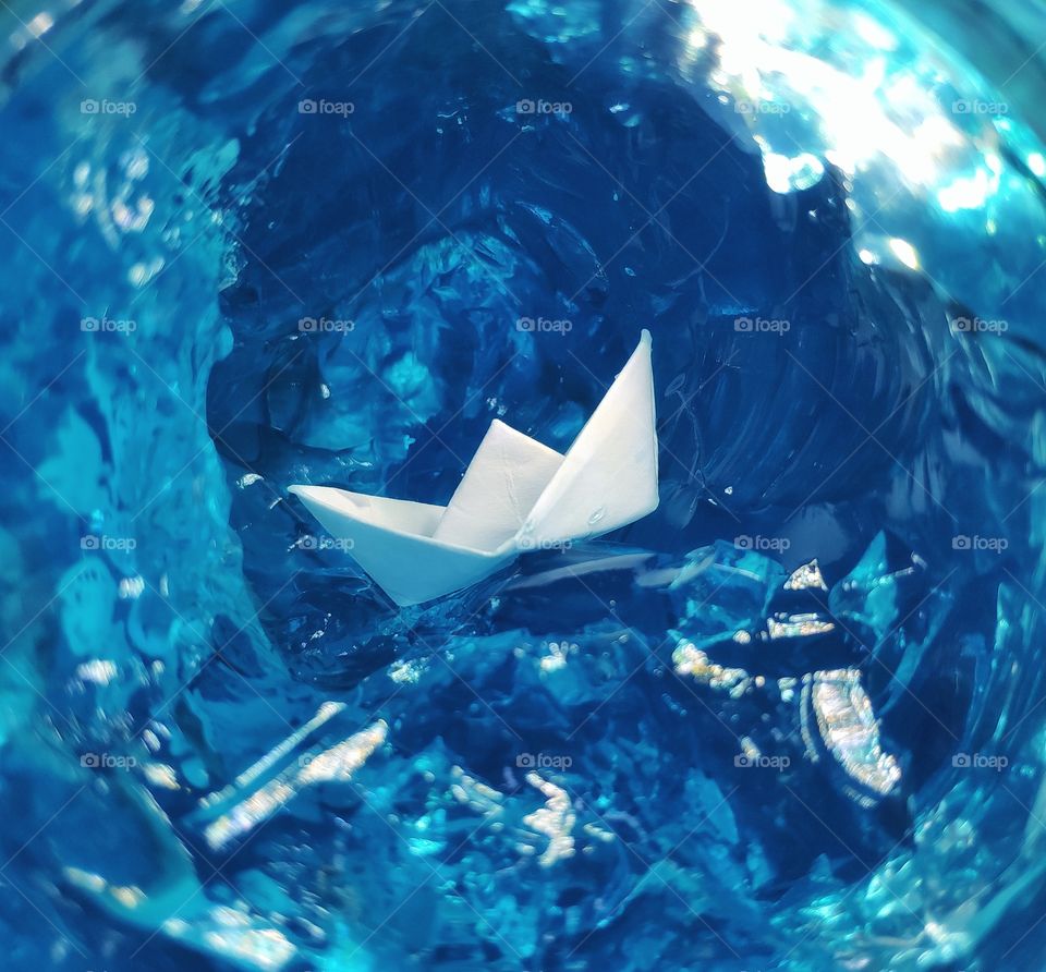 Paper boat in the jelly