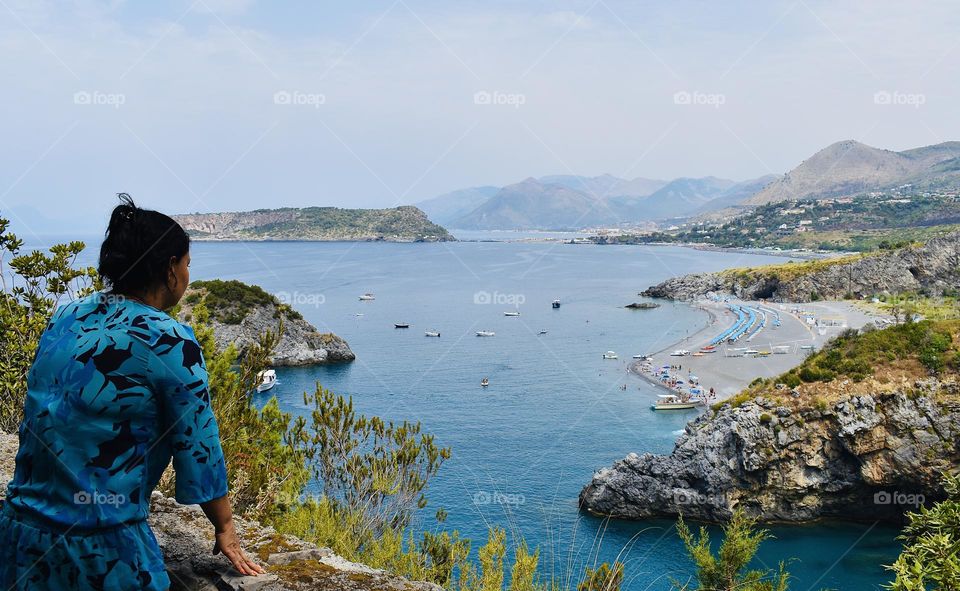 Woman enjoying seaside view 