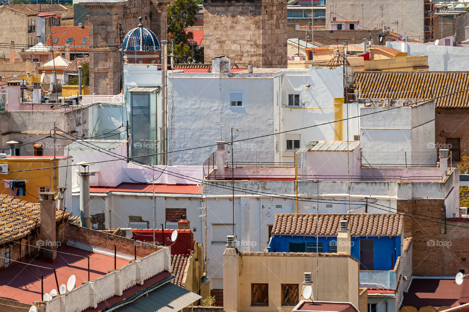 Houses in town. Valencia. Spain.