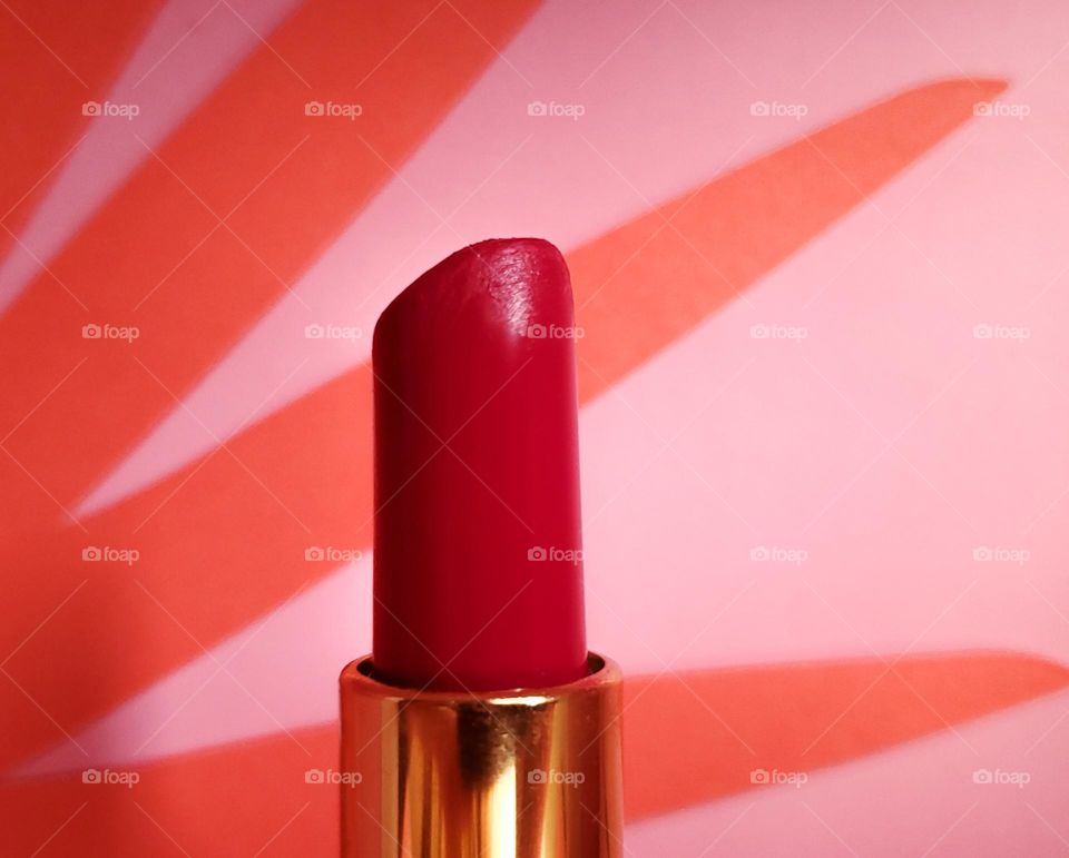 Closeup of red lipstick