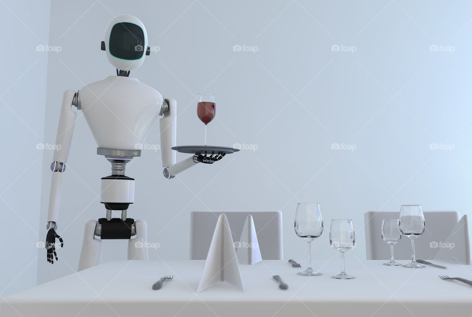 Robot serving wine