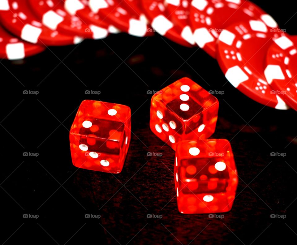 red dice poker chips gambling board games lucky