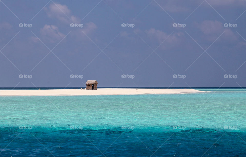 Lonely straw hut. 