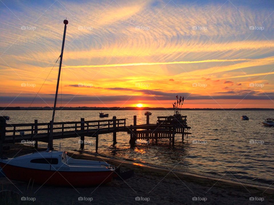 Sunset in Rewa, Poland 