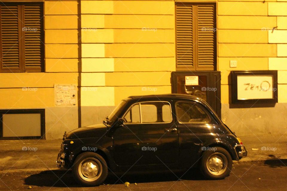 new old 500. A old fiat 500 on the streets of Rome