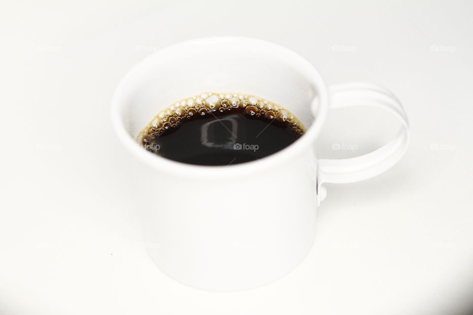 coffee in a white cup