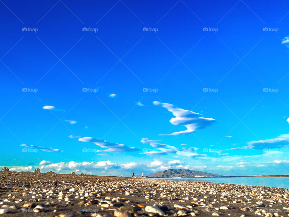 Perspective of idyllic Spanish beach