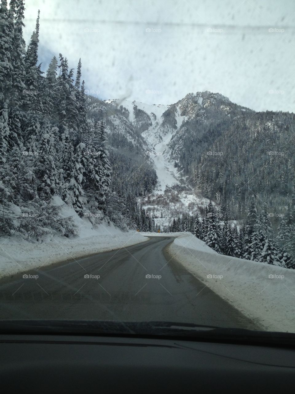 Canadian winter mountain road