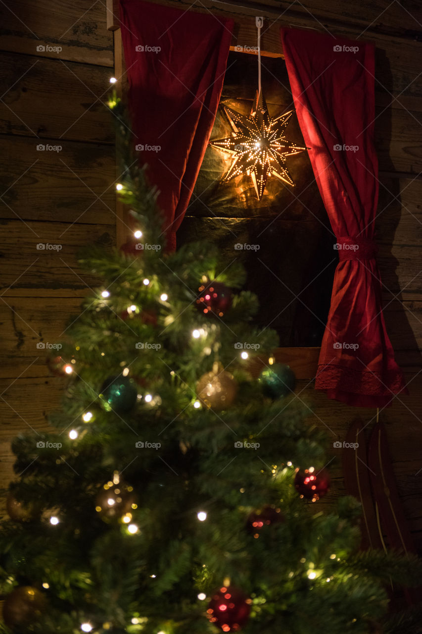 A room för display with christmas spirit in a shop in sweden.