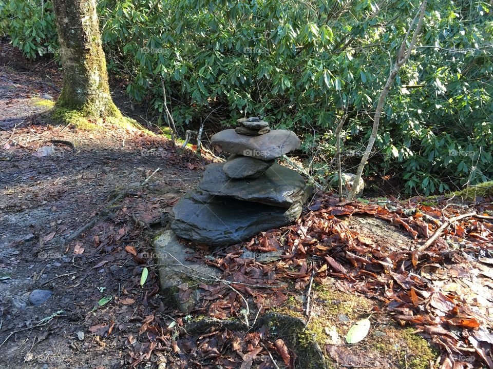 Close up of a stack of stones