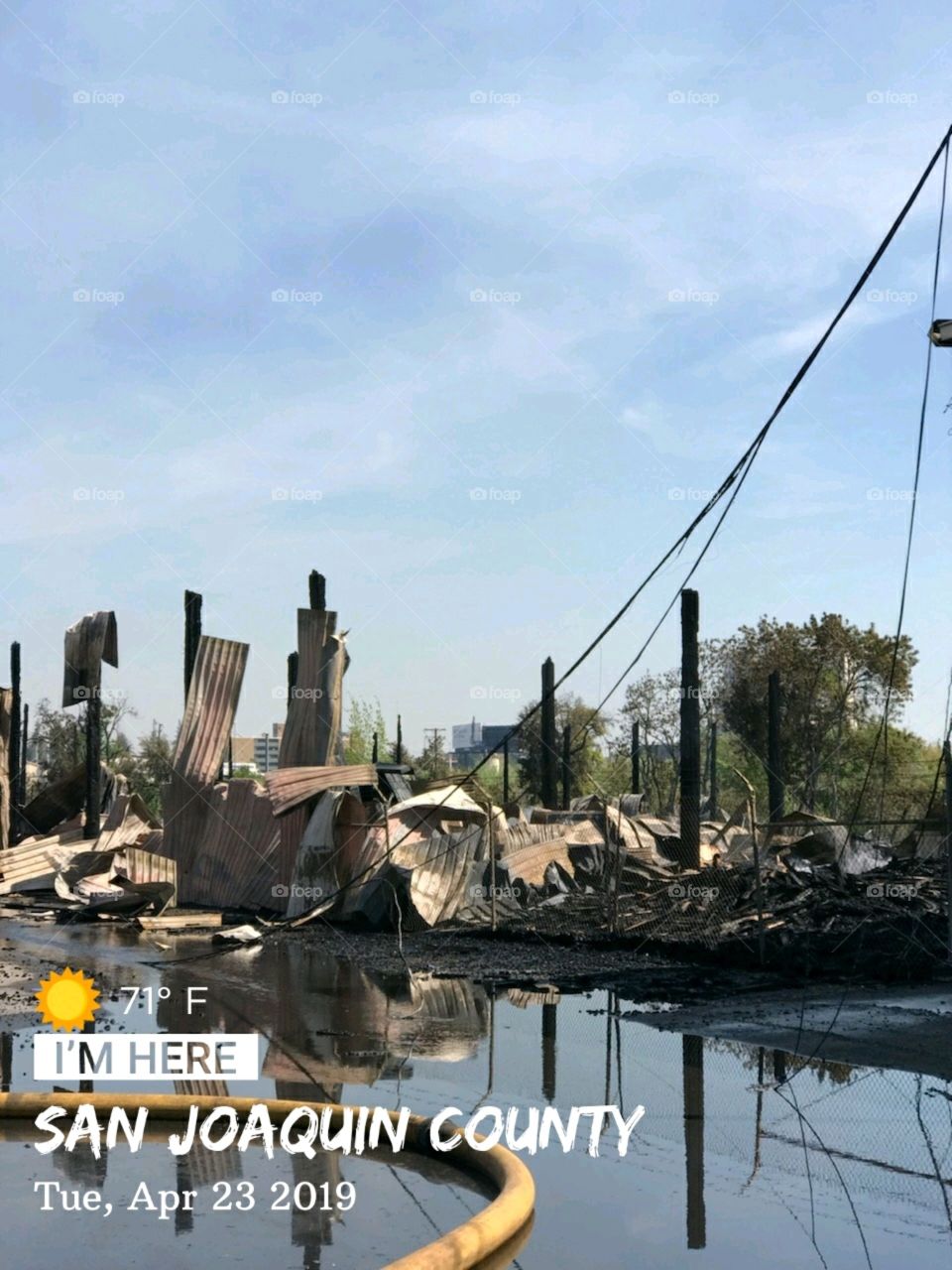 Rural fire that destroyed a residence with a metal work shop.  1 person was missing at this fire at the time of picture taken.