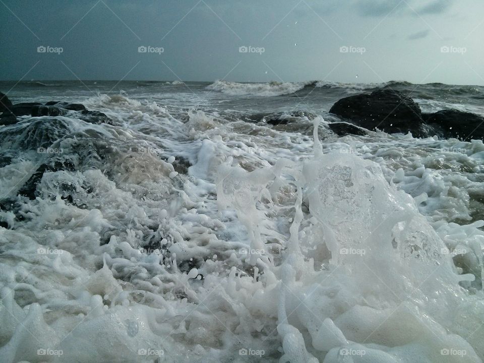 Look like frozen sea. This was an amazing moment capture by nexus 4 at seaside.. as though the sea had froze.. 