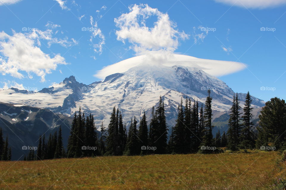 Scenic view of snowy mountain