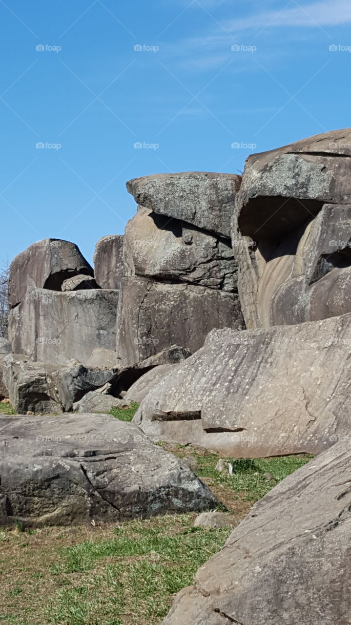 Rock formation against sky