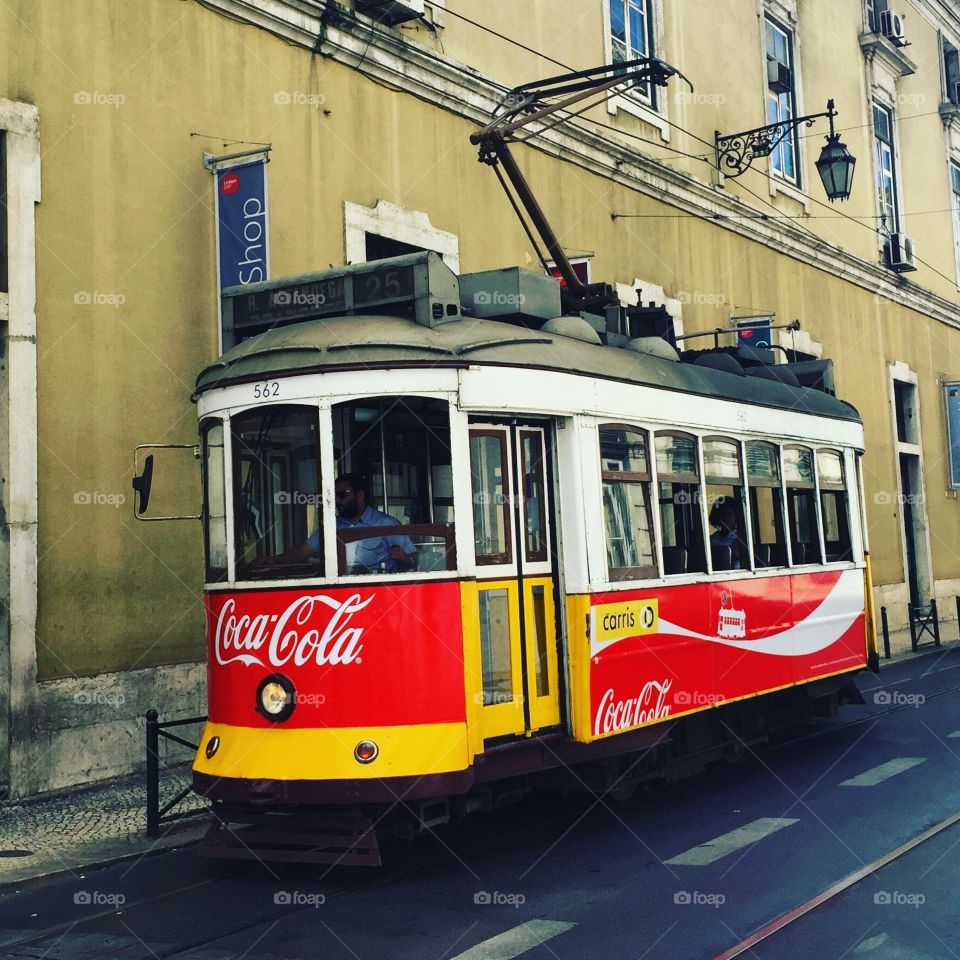 Lisbon tram. A tram in Lisbon