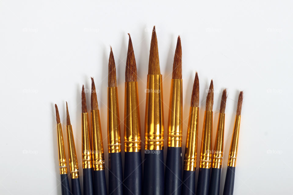Set of artist painting brushes