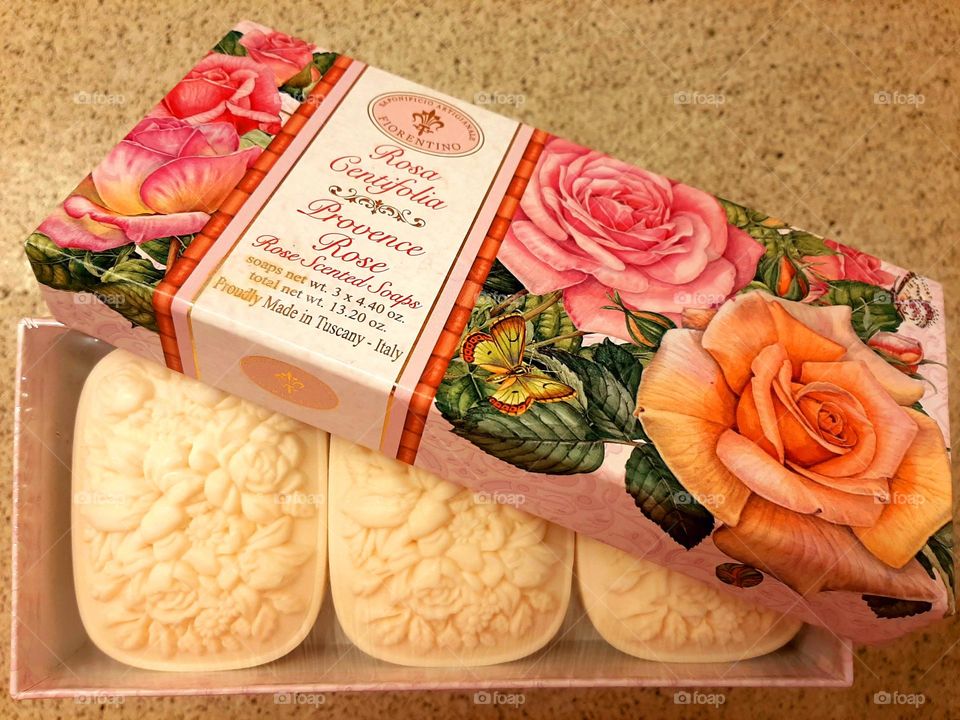 Rose scented soaps.Made in Italy