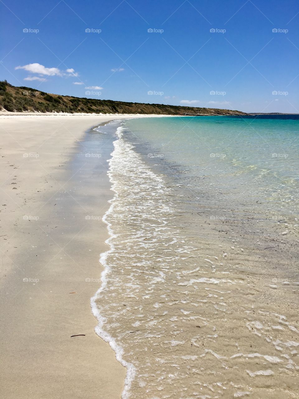 Pristine remote white beach coastline turquoise sea  south Australia 