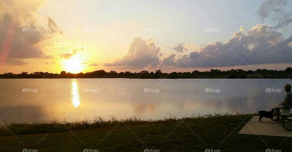 Landscape, Sunset, Lake, Dawn, Water